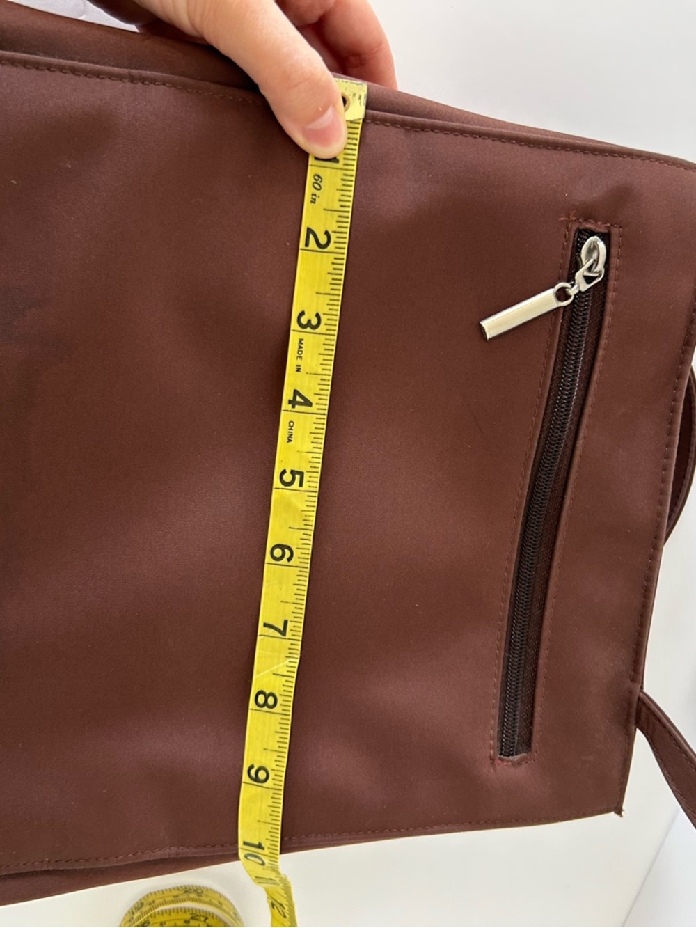 Vintage Y2K Handbag Shoulder Tote (Flawed) - Unbranded - Color: Burgundy/Brown - Picture 11 of 16